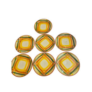 Vintage Vernon Kilns Homespun 6.25 Bread Plates Cheerful MCM Western USA Lo